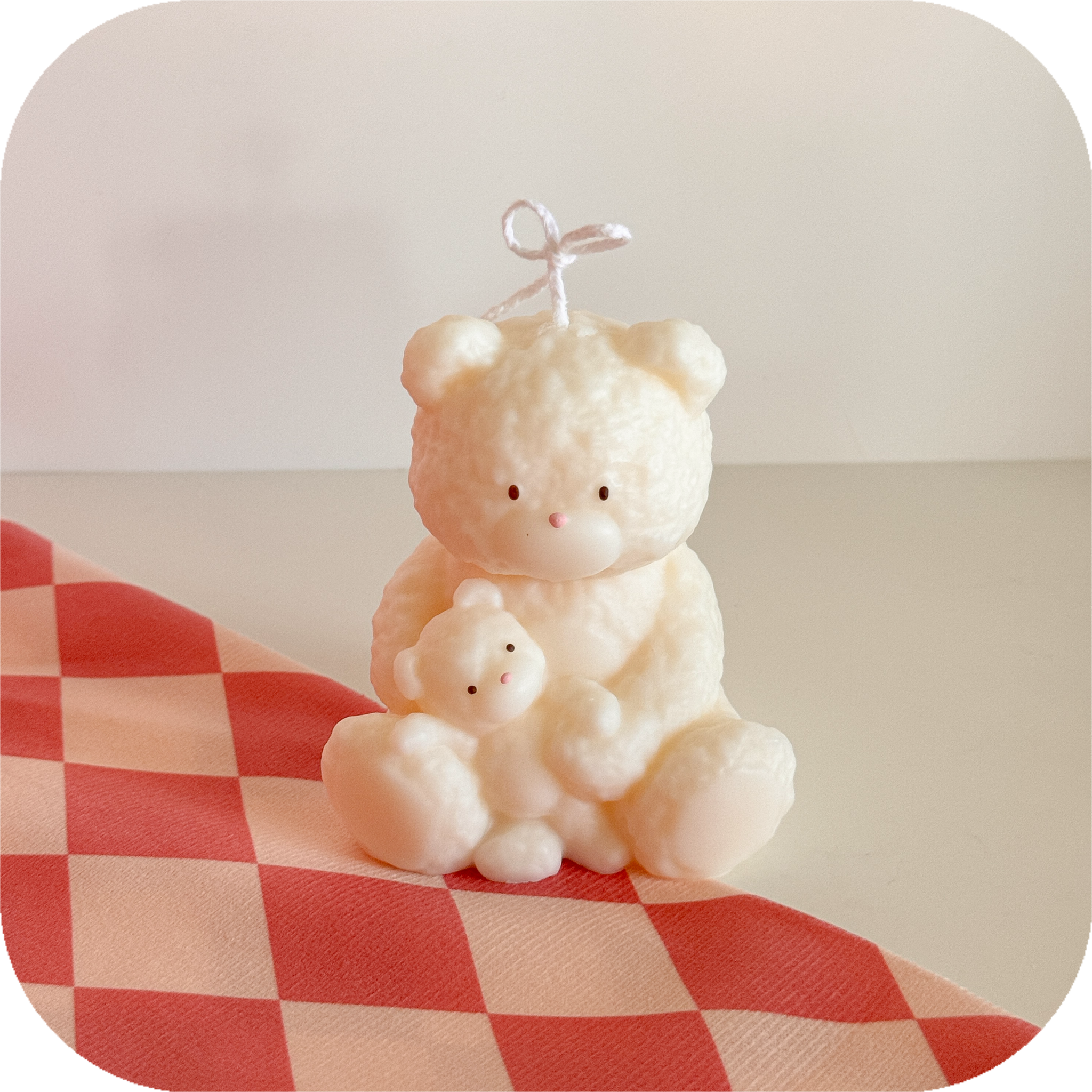 mommy + baby bear candle