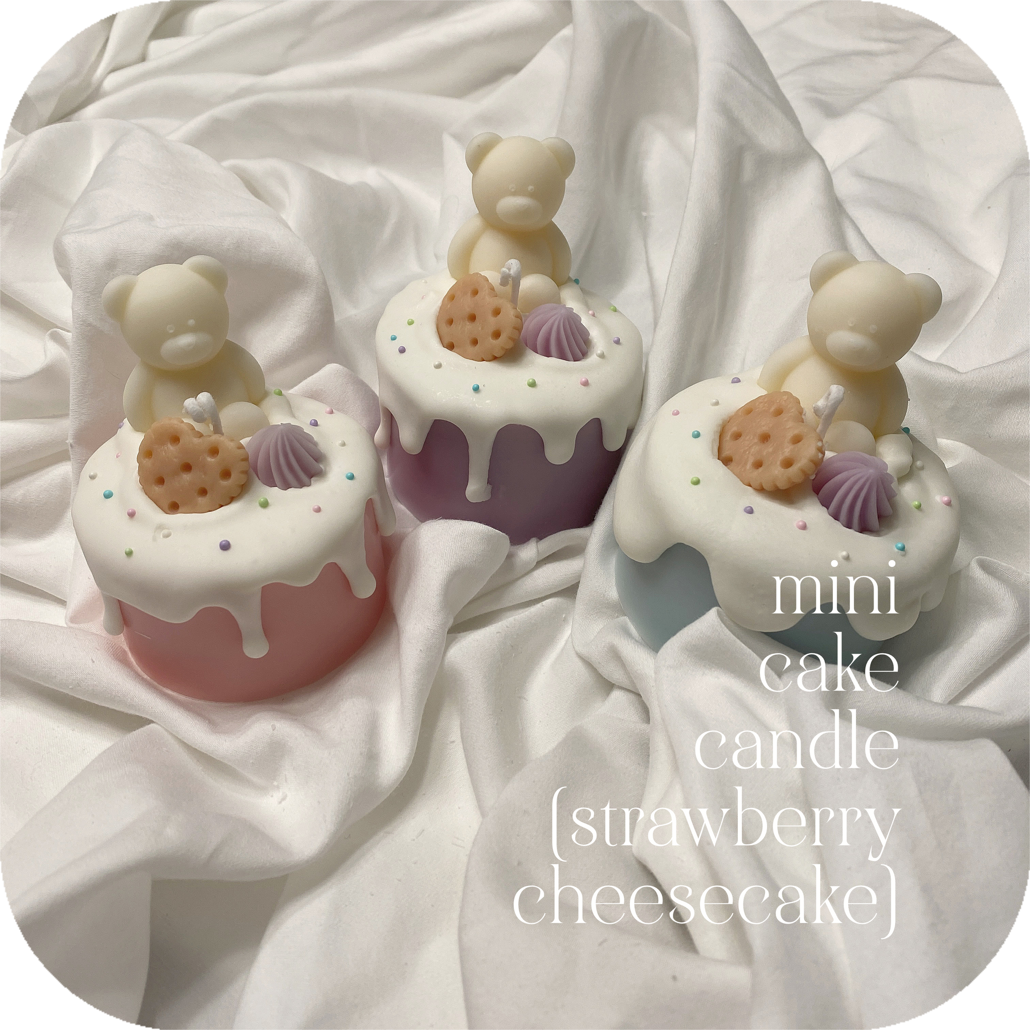 mini cake candle (strawberry cheesecake)